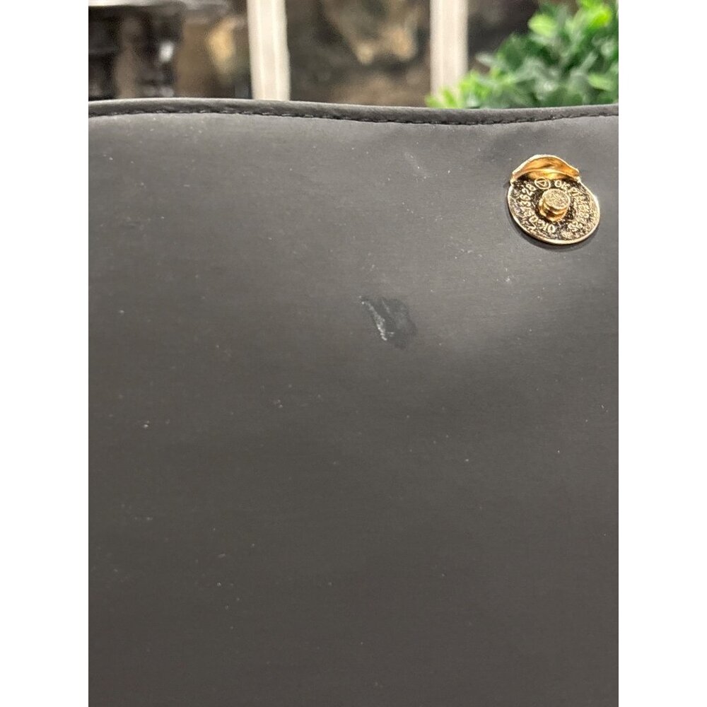 Versace Parfums Black Nylon Crossbody Bag With Gold Medusa Logo Greek Key Strap - Picture 12 of 15